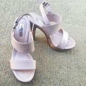 Pink Halogen heels with Snakeskin sides